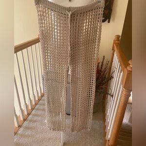 Khaki Crochet Knit Cover Up -NWT